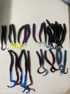 Bass Assassin - Variety Of Worm Junebug Blue Tail And Assorted Colors 30 Count - Picture 1 of 5