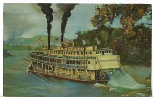 VTG Postcard - Old Fashioned Mississippi River Stern Wheeler, New Orleans, LA - Picture 1 of 2