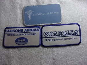 1 LOT OF 3 MEDICAL  SILK SCREEN & EMBROIDERED SEW ON NAME PATCH TAGS (61) - Picture 1 of 1