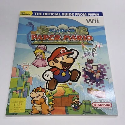 Super Paper Mario Nintendo Power Official Strategy Guide Wii With Map! - Image 1 of 4
