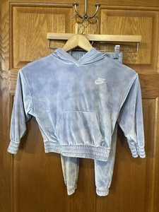S106 Nike lila Velours Trainingsanzug mit Kapuze Kleinkind Mädchen 4T - Bild 1 von 7