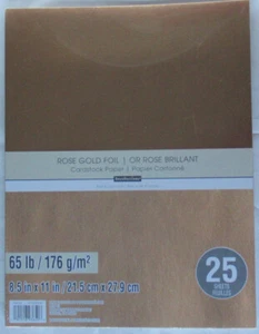 Papel Cartulina Recollections 8 1/2" x 11" 25 Hojas 65 lb LÁMINA DE ORO ROSA MACIZO - Imagen 1 de 3