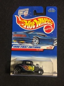 HOT WHEELS 1998 FIRST EDITIONS '32 FORD BLACK W/ FLAMES 1/64 DIE CAST - Picture 1 of 3