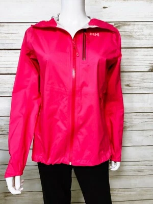 Cortavientos con capucha Helly Hansen para mujer S rosa cremallera completa manga larga bolsillos con cremallera Foto 1 de 4