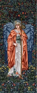 Angeli Laudantes Minstrel Medieval Tapestry Wall Hanging William Morris 28"x66" - Picture 1 of 1