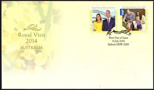 2014 Australia Royal Visit Set Of 2 Stamps First Day Cover, Mint Condition - Imagen 1 de 1