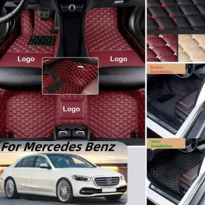 For Mercedes Benz Car Floor Mats Custom Carpets with Pockets Auto Waterproof Foto 1 de 4