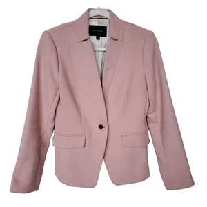 Blazer para mujer BANANA REPUBLIC 4 rosa polvoriento cuello invertido doble tela recortada - Imagen 1 de 15