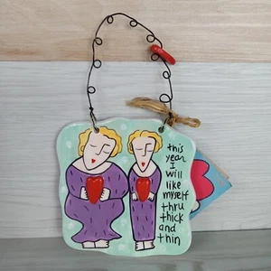 Sandra Magsamen Wandbehang "Dieses Jahr werde ich mich durch dick & dünn mögen" 4,5 - Bild 1 von 6