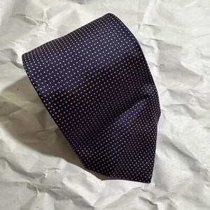 T.M. LEWIN Men's 100% Silk Necktie Purple Polka Dot 58"x3.5" - Picture 1 of 6