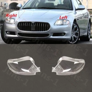 A Pair Front Headlight Lens Cover+Seal Glue For Maserati Quattroporte 2009-2012 - Foto 1 di 9