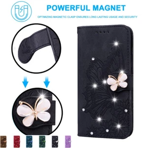 For Google Pixel 9 Pro XL 8 Pro Glowing Butterfly Leather Wallet Case Flip Cover - Picture 1 of 18