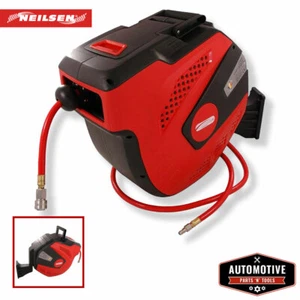 30m/100ft Automatico Retrattile Tubo Dell'Aria Bobina 3/8 5.1cm PVC Rete Muro - Foto 1 di 3