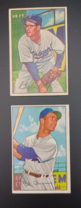 Two 1952 Bowman, Brooklyn Dogers: King & Abrams,  Excellent, RMBCollectables