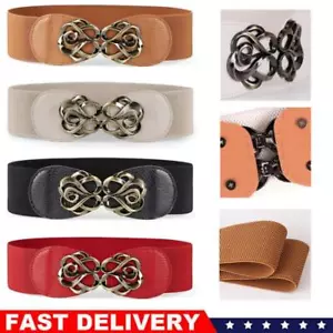 4Pack Women Elastic Waist Belt for Dress Vintage Stretch Cinch Belt Retro Buckle - Picture 1 of 6