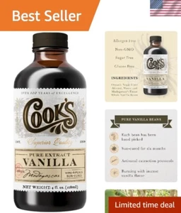 4 oz Kosher Pure Madagascar Vanilla Extract - Elevate Your Baking Experience - Picture 1 of 8