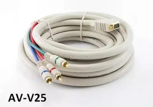 25FT  VGA HD-15 TO COMPONENT 3 RCA BREAKOUT VIDEO CABLE  for HDTV Extension - Image 1 of 1