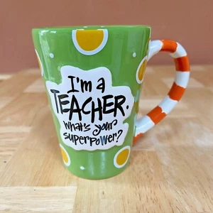 Burton “I’m a Teacher What’s Your Superpower?” 12oz Teacher Coffee Mug Cup - Picture 1 of 12