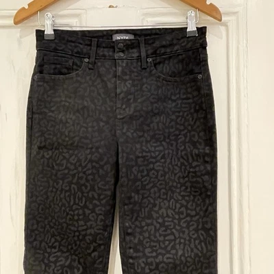 NYDJ Marilyn Straigh Leg Jeans - Black Leopard - UK 6 / 8 - Image 1 of 4