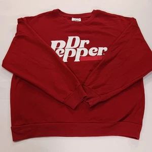 Retro Dr. Pepper Langarm Grafik Sweatshirt Herren Rot Pullover Gr. Large - Bild 1 von 17