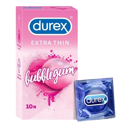Durex Extra thin Bubblegum Flavoured Condoms For Men- 10s - Image 1 of 4