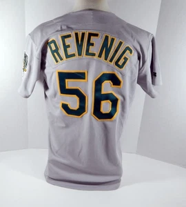 1993 Oakland Athletics Todd Revenig #56 Game Issued Pos Used Grey Jersey - Picture 1 of 5