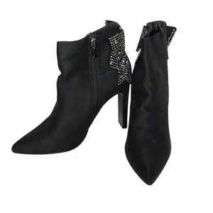 J. Mark Lala Faux Suede Rhinestone Embellished Heeled Booties Size 10 NWOB - Picture 1 of 6