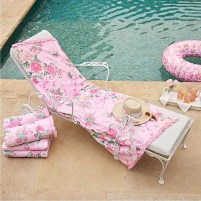 Love Shack Fancy X Pottery Barn Floral Rosa Familia Toalla de Playa Rosa Col Nueva con Etiquetas Foto 1 de 4