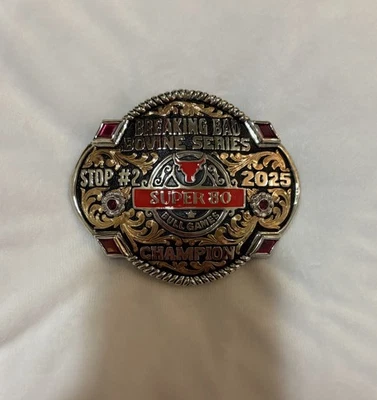 Trophy Rodeo Champion Belt Buckle Bull Rider Riding - Image 1 of 2