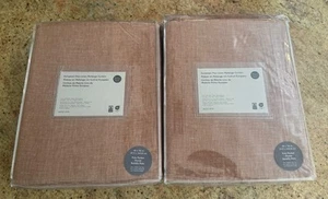 West Elm (2) European Flax Linen Terracotta Melange Blackout Curtains 48x96in - Picture 1 of 3