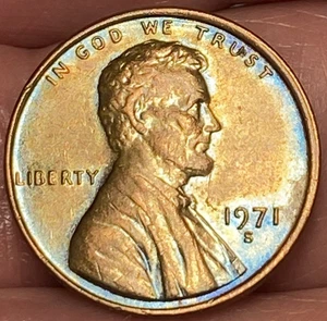 1971-S Lincoln Memorial Penny schöne glänzende getönte Münze #20 - Bild 1 von 10