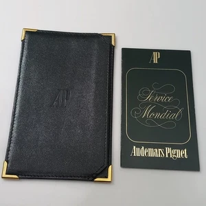 70er Jahre PATEK PHILIPPE GRÜN LEDER GELDBÖRSE / KARTENETUI + WORLD SERVICE BOOKLET - Bild 1 von 12