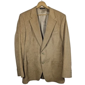 Giacca blazer Halston vintage anni 70 Halsuede uomo marrone finta pelle scamosciata taglia large - Foto 1 di 8