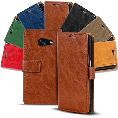 Étui Livre Pour Samsung Galaxy A3 2017 Housse Pliable Protection Flip Cover - Photo 1/4