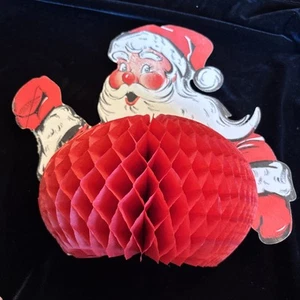 Vintage Weihnachten Weihnachtsmann Tischdeko Wabenkörper von Beistle Co - Bild 1 von 7