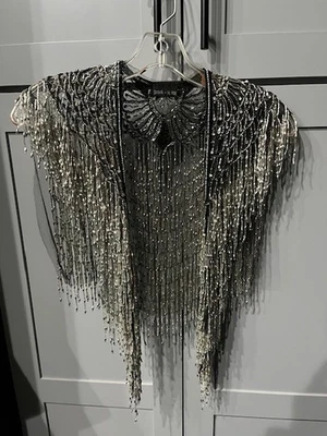 HERMOSA ENVOLTURA DE CHAL VINTAGE CON CUENTAS DE SHARMARK - LAS VEGAS BURLESQUE Foto 1 de 4