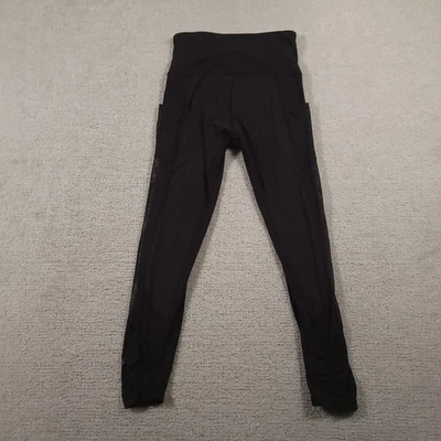 Pantalones Lululemon Mujer 6 Negros Tiro Alto Malla Bolsillo Acanalado Leggings Atléticos Foto 1 de 4
