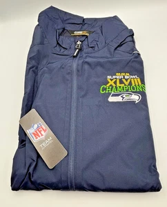 NEW Seattle Seahawks Jacket Men 2XL Super Bowl 48 Champions Core 365 Windbreaker - Picture 1 of 12