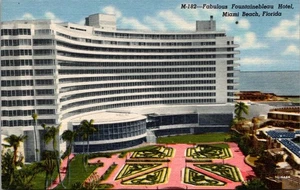 Fabelhafte Fountainebleau Miami Beach Florida Leinen Postkarte - Bild 1 von 4