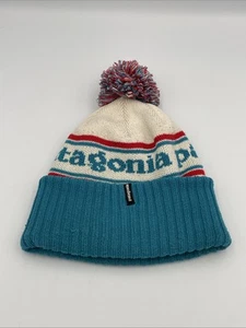 Patagonia Powder Town Beanie Blue Red, White  Knit Hat UNISEX ADULT TEENS - Picture 1 of 8