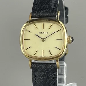TISSOT Vintage Handaufzug Damenuhr Gold SS Neu Lederband Swiss Made - Bild 1 von 22
