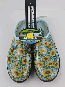 Gummi Gartenschuhe Damen GroundWork grün Sonnenblumen Clogs Größe 9 - Bild 1 von 9