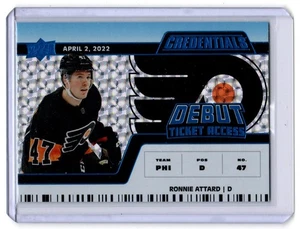 2022-23 Credenciales #131 Ronnie Attard Debut Horizontal Acceso Boleto Azul #/99 - Imagen 1 de 1