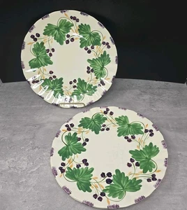 4 Blue Ridge Keramik 10" passende Teller lila grün Trauben Blätter schön! - Bild 1 von 9