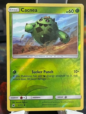 POKEMON CACNEA 5/111 COMMON REVERSE HOLOFOIL CRIMSON INVASION NM CARD - Image 1 of 2