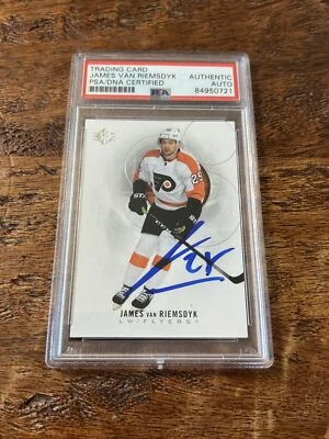 James van Riemsdyk IP assinado UD SP cartão PSA DNA certificado de autenticidade folhetos de laje autografados - Imagem 1 de 2