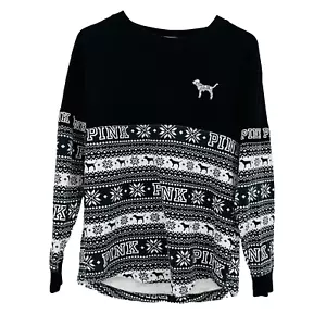 Felpa pullover invernale VS ROSA taglia XS bianco e nero impreziosita da paillettes - Foto 1 di 7