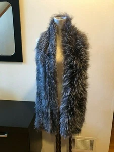 NEU LA FIORENTINA SILBERFUCHS PELZ LANG GRAU WICKELSCHAL  - Bild 1 von 6
