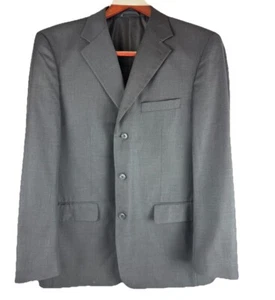 Blazer SANTORELLI Lino Azul Pronton Para Hombres 42R Lana Merino Fina Negro Super 140's - Imagen 1 de 9