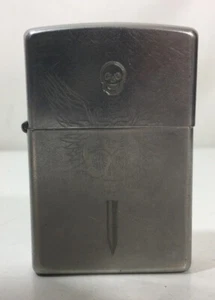 Vintage Zippo Lighter C 16 Sugar Skull Dagger Sword Wings Bradford, PA Mfg. Co. - Picture 1 of 12